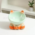 Elevated Ceramic Cat Bowl – Tilted Diagonal Design for Neck Support, Easy-Clean Pet Food & Water Dish