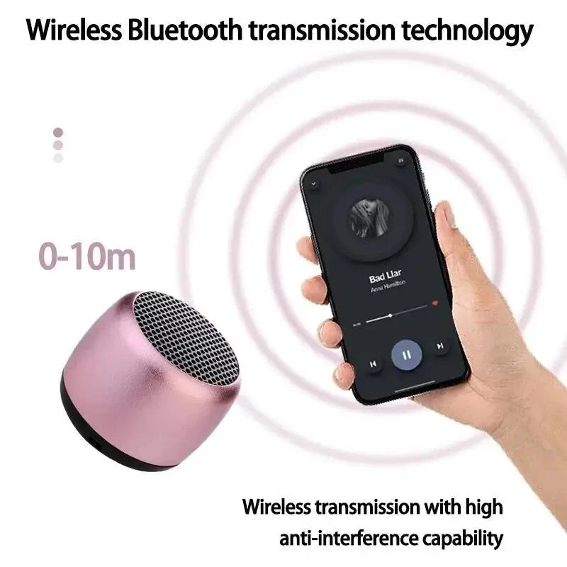Portable Bluetooth Mini Speaker – Stereo Wireless Speaker with USB Charging, Built-In Microphone & Outdoor Subwoofer for Phone & PC