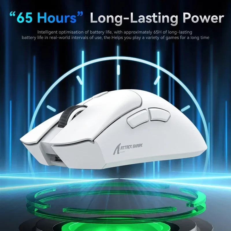 Wireless Gaming Mouse 18000 DPI — 1000Hz Polling, Tri-Mode (Bluetooth/2.4GHz/Wired), Rechargeable 6-Button Macro Mouse