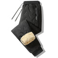 Men's Thermal Fleece Sweatpants Plush Lambswool-Like Lined Windproof Waterproof Casual Pants