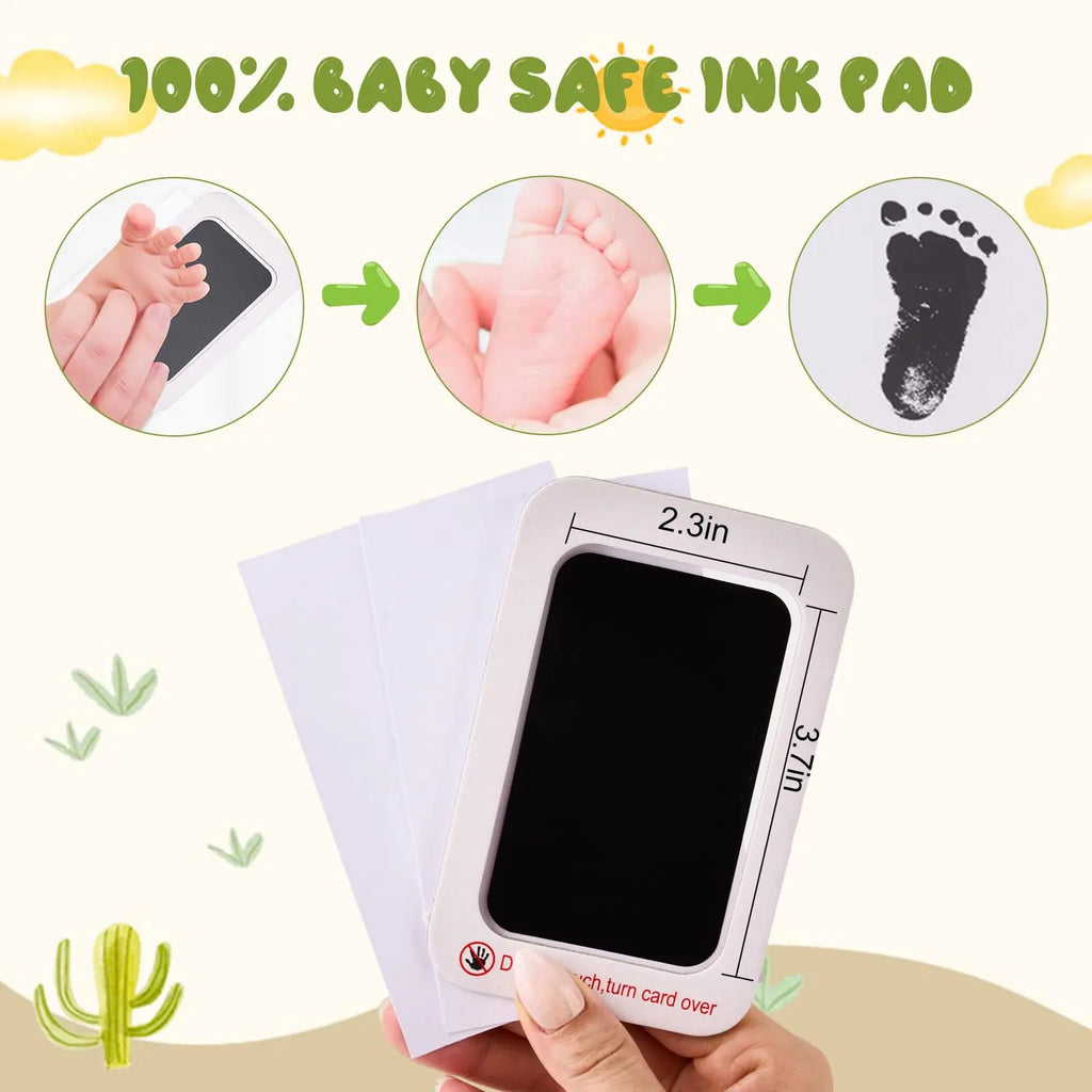Baby Handprint & Footprint Keepsake Kit – Clean Touch Inkless Prints with Dog Paw Option, 2 Art Cards Included
