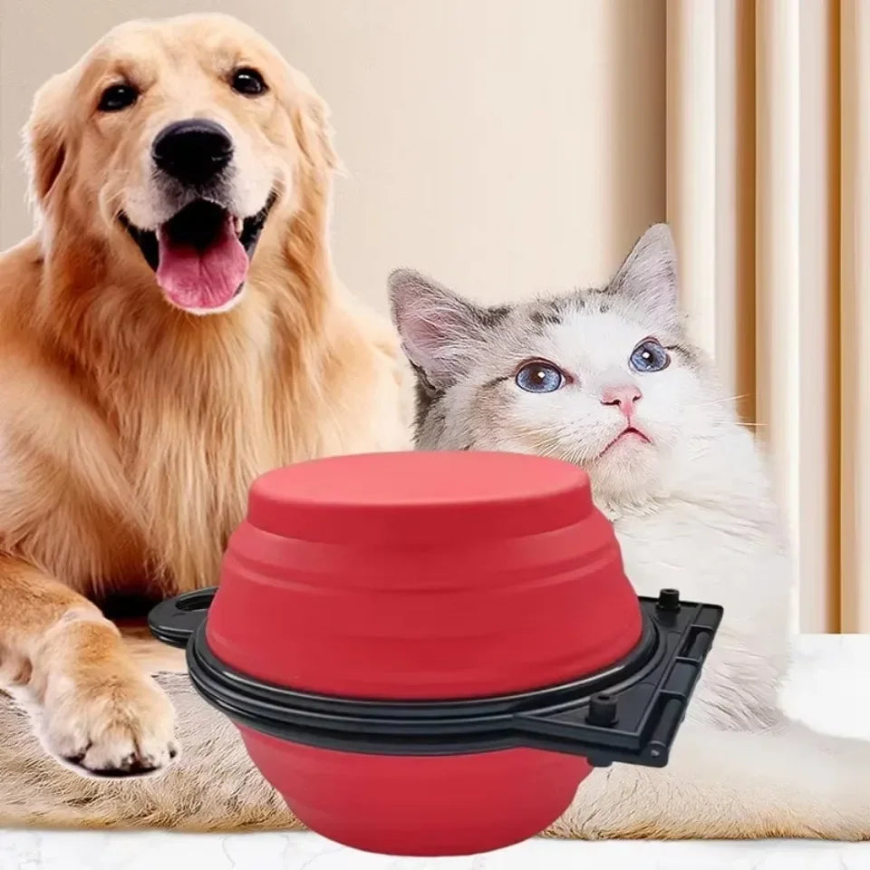 Collapsible 2-in-1 Dual Pet Bowl for Dogs & Cats – Portable Travel Water & Food Bowl, 500ml (16.9 fl oz)