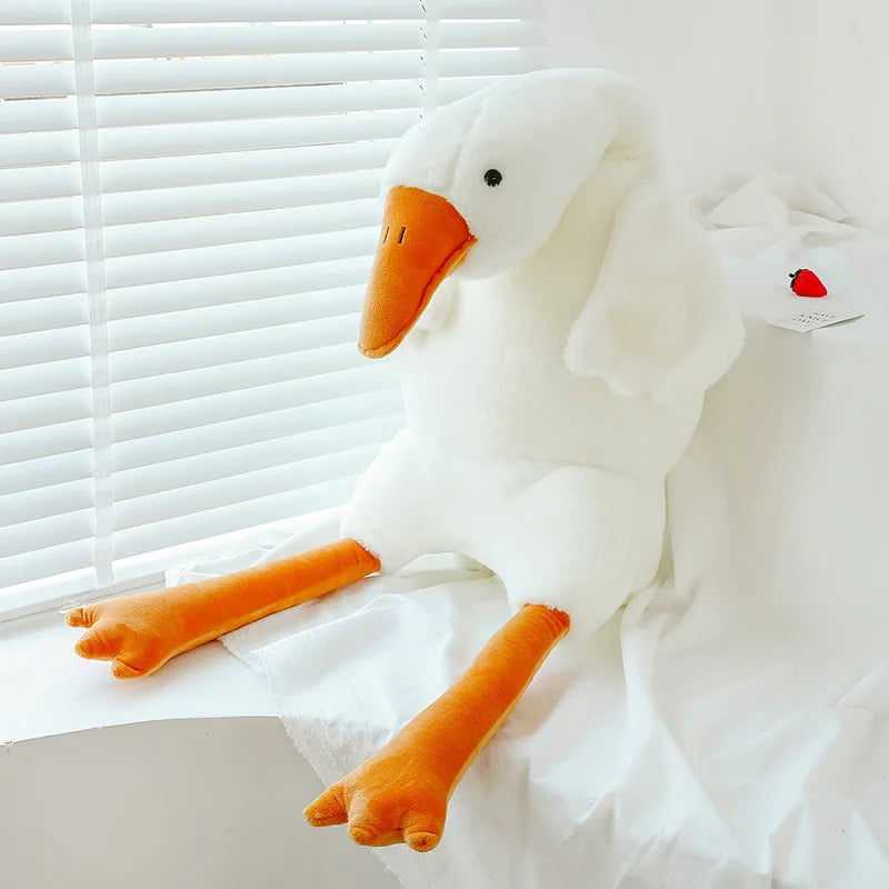 Giant White Goose Plush Pillow 90-190 cm (35-75 in) Large Cuddly Throw Pillow Doll for Bed Sleep Birthday Gift