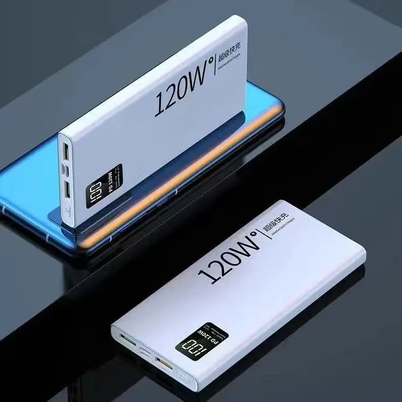 120W 50000mAh Portable Power Bank - Fast Charger with USB-C & Dual USB, Digital Display, Portable Battery Pack for iPhone Samsung Huawei