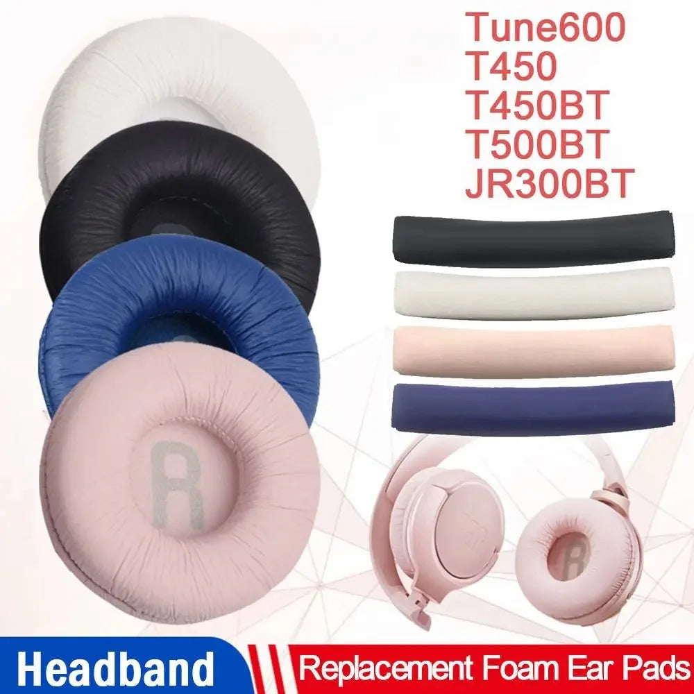 70mm (2.76in) Replacement Foam Ear Pads – Soft Protein Leather Headphone Cushions, 1 Pair (Headband Option)