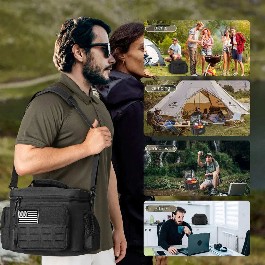 13L (3.4 Gal) Tactical Insulated Cooler Bag – Heavy-Duty Picnic Lunch Backpack for Camping & Outdoor
