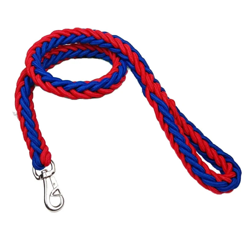 Large Nylon Braided Dog Leash 115cm (45.3in) Thick 2.0cm Rope Lead for Bulldog Rottweiler Hound