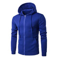 Men's Slim-Fit Zipper Hoodie Jacket – Autumn/Winter Long Sleeve Knit Polyester