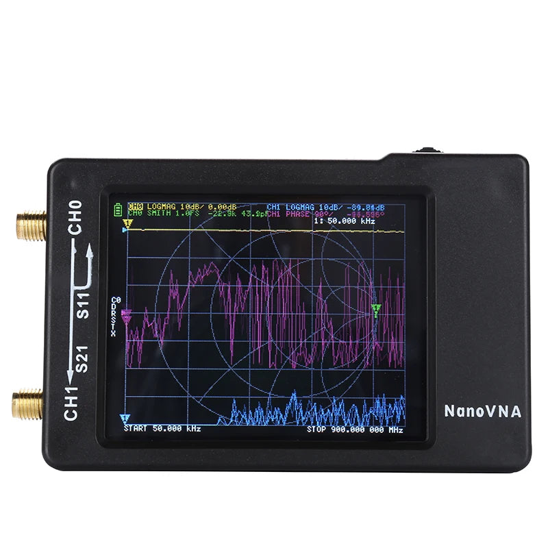 2.8 in (71 mm) 1.5 GHz Vector Network Analyzer HF VHF UHF Antenna Analyzer with MicroSD & USB-C
