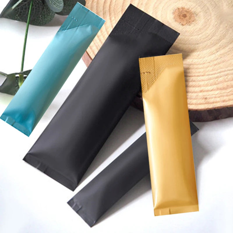 50-Pack Open Top Aluminum Foil Pouches Resealable Food Storage Bags for Coffee Tea Snacks Powder