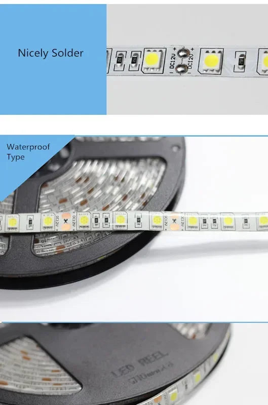 5V USB LED Strip Light Warm & Cool White 1m–5m (3.3–16.4 ft) Waterproof TV Backlight Flexible LED Tape
