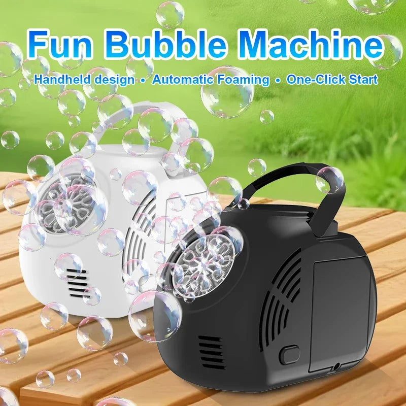 Handheld Outdoor Bubble Launcher — Light-Up Bubble Blower Toy for Kids (No Battery Required)