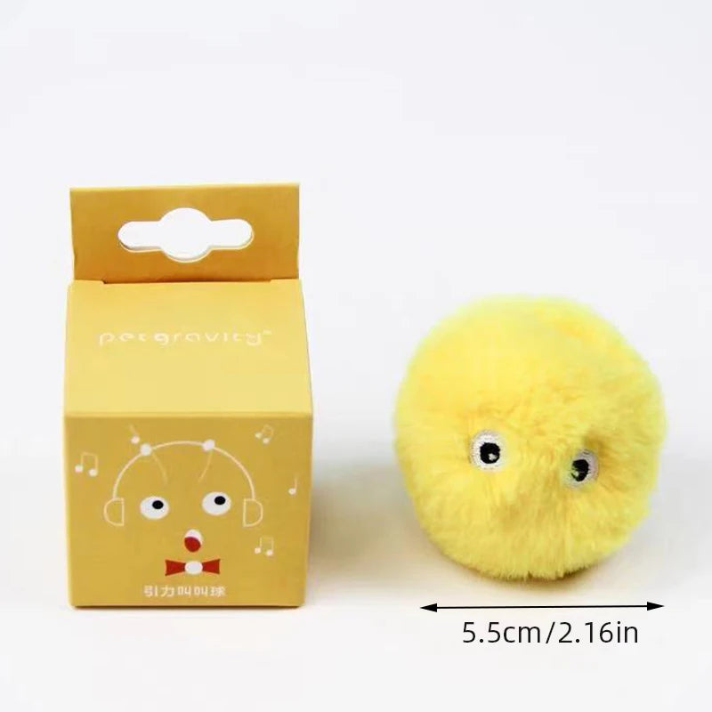 Interactive Touch-Activated Plush Sound Ball Cat Toy for Kittens & Cats — Electronic Catnip Squeak Toy