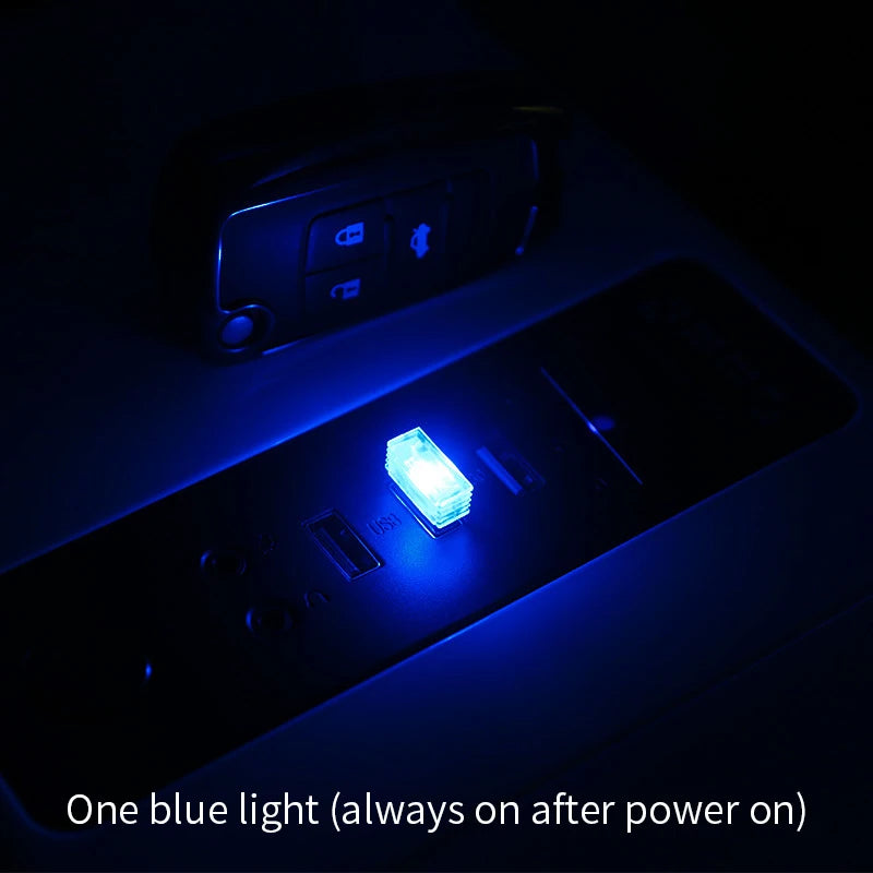 Mini USB LED Car Ambient Light - Colorful Interior Atmosphere Lamp with Emergency Mode