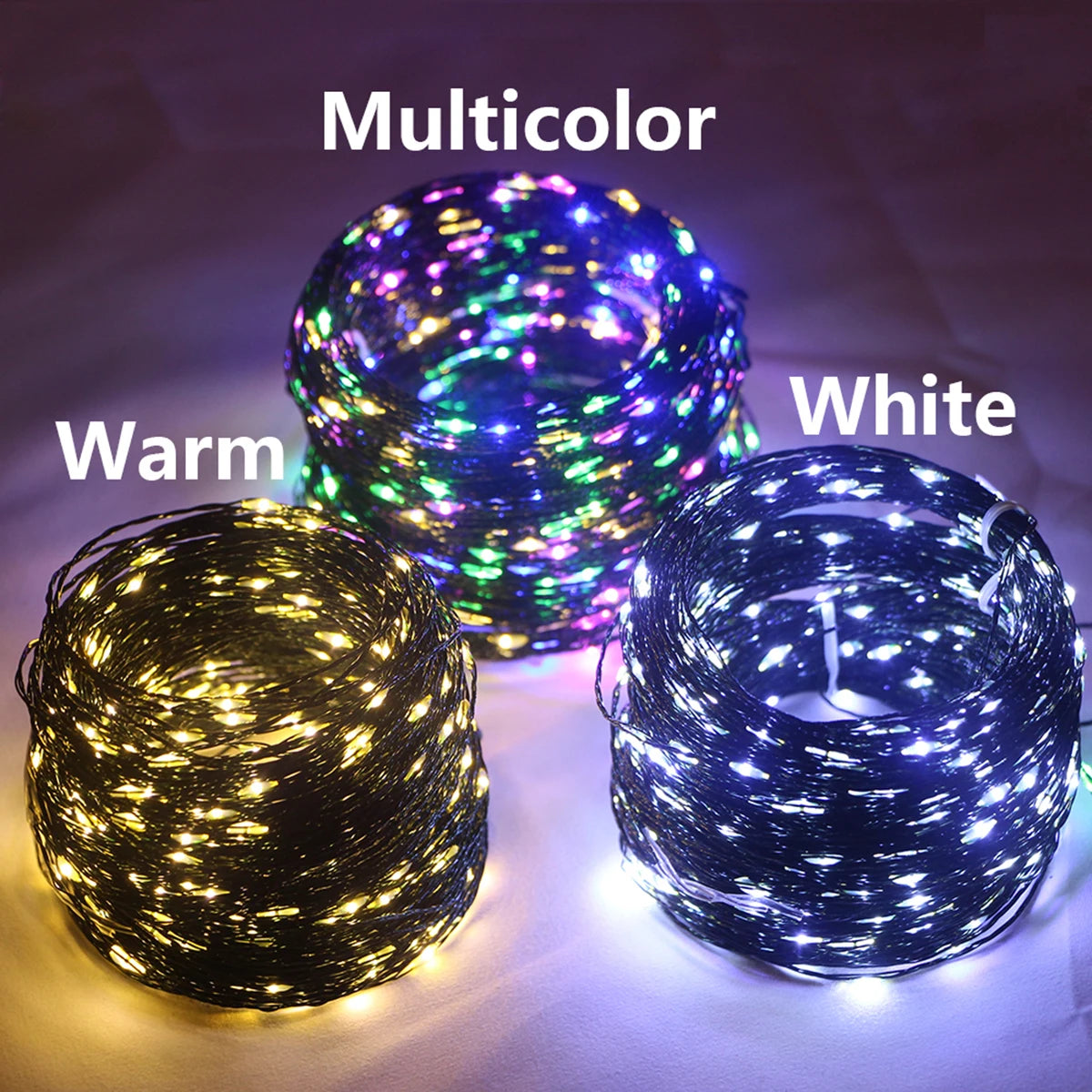 Outdoor LED String Lights Green Copper Wire 10m–200m (32ft–656ft) Waterproof IP44 Fairy Lights for Garden Yard Party & Christmas Tree