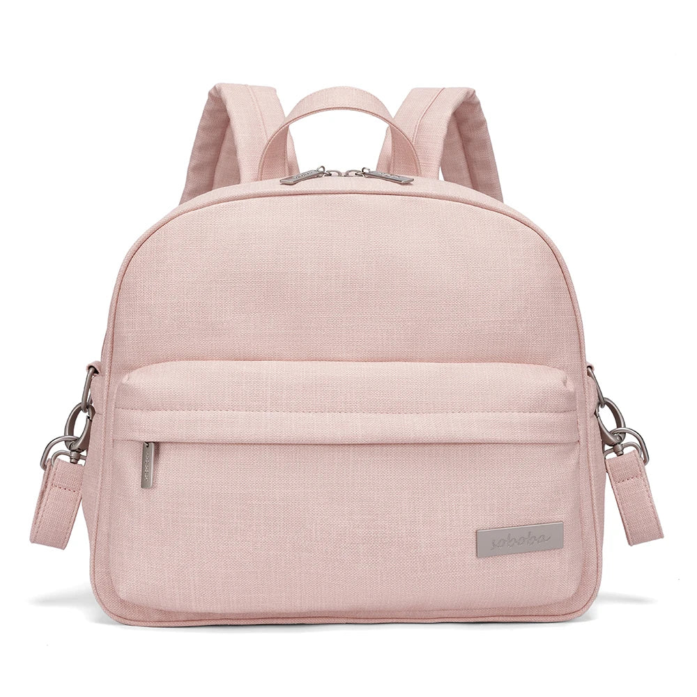 Stylish Waterproof Diaper Backpack for Women — Large Capacity Multi-Functional Nappy Changing Bag with 2 Straps
