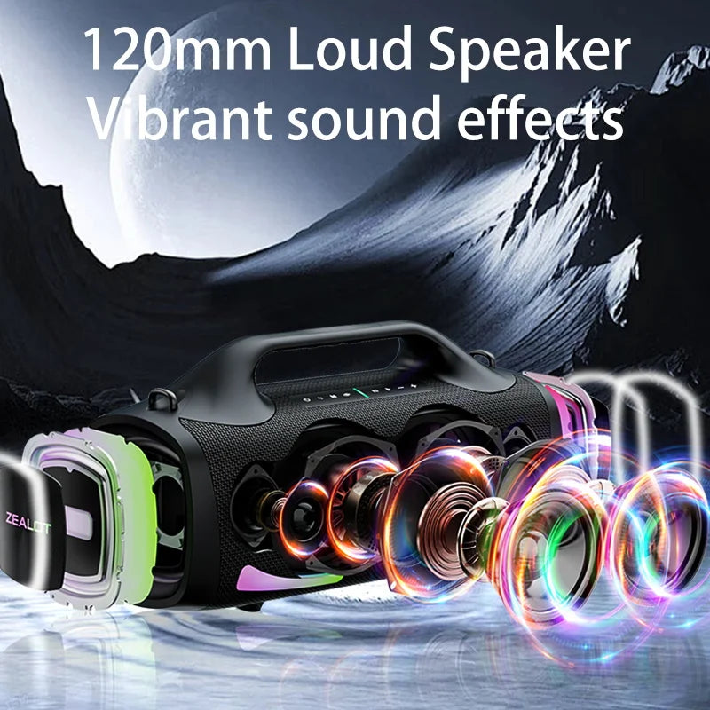 100W Wireless Portable Outdoor Speaker with Built-In Subwoofer, Hi‑Fi Sound, Dual Pairing, Fast Charging 24000mAh, Waterproof
