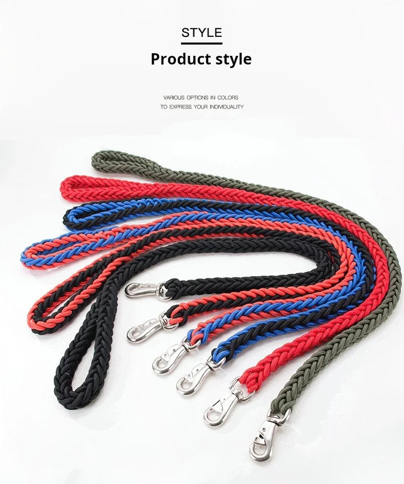 Braided 5 ft (1.5 m) Dog Leash - Durable Nylon with Padded Handle for Training & Comfortable Walks