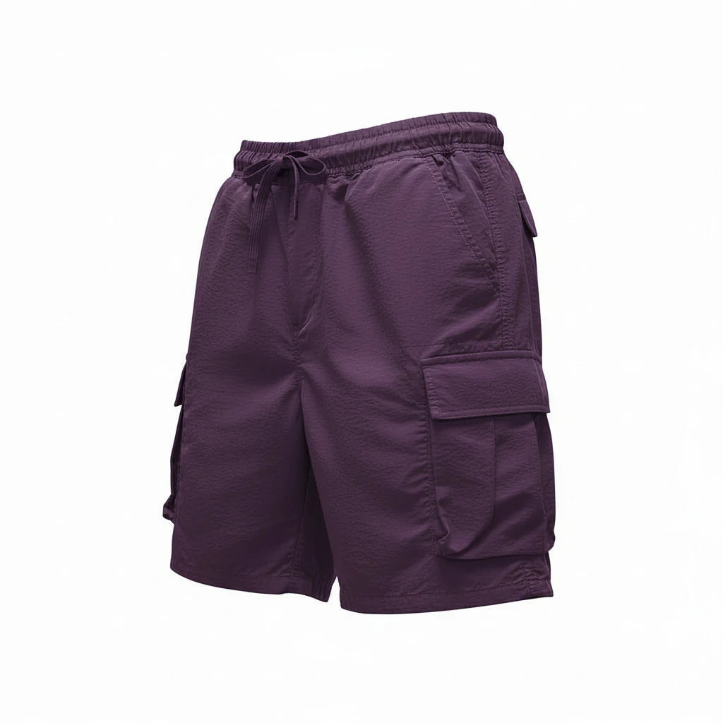 Men's Casual Loose Knee-Length Outdoor Work Shorts – Ice Silk Breathable 3/4-Length with Pockets