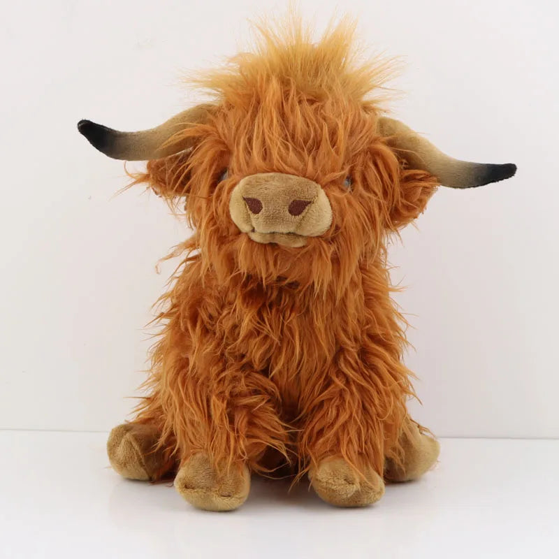 25cm (9.8in) Highland Cow Plush Toy Soft Stuffed Kawaii Animal for Kids Baby Gift Home Decor