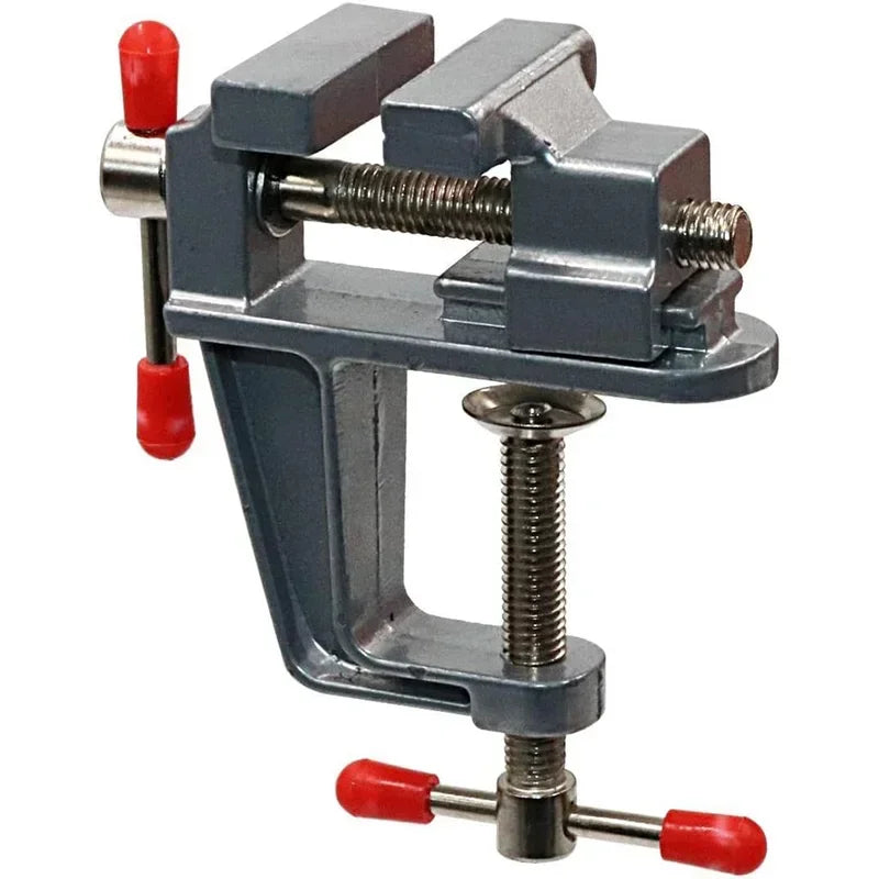 Aluminum Mini Bench Vise Clamp – 360° Rotating Jewelry & Hobby Clamp-On Table Vice, Portable