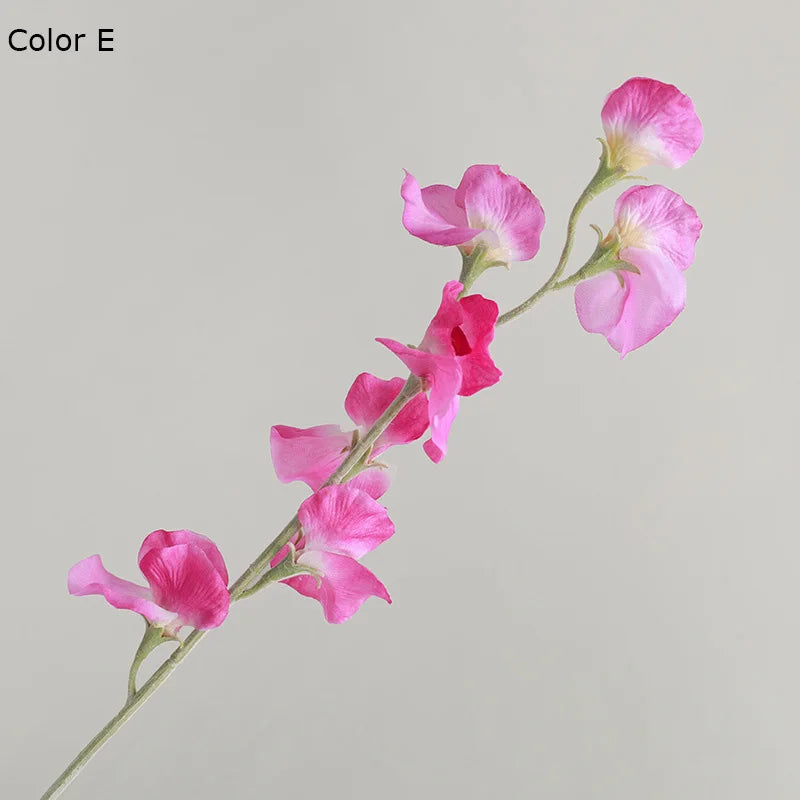 Silk Orchid Branch 62cm (24.4in) - Artificial Orchid Stem for Wedding, Bridal Bouquets & Home Decor - White Pink Purple
