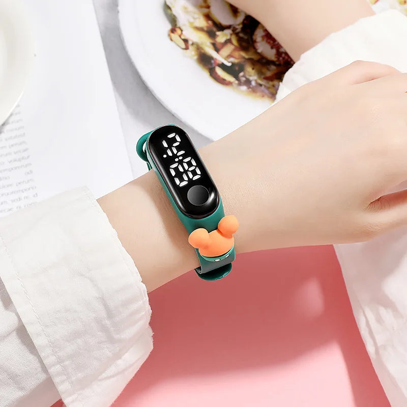Kids Touch LED Waterproof Digital Watch for Girls – Silicone Sports Bracelet, Shock Resistant, Backlight