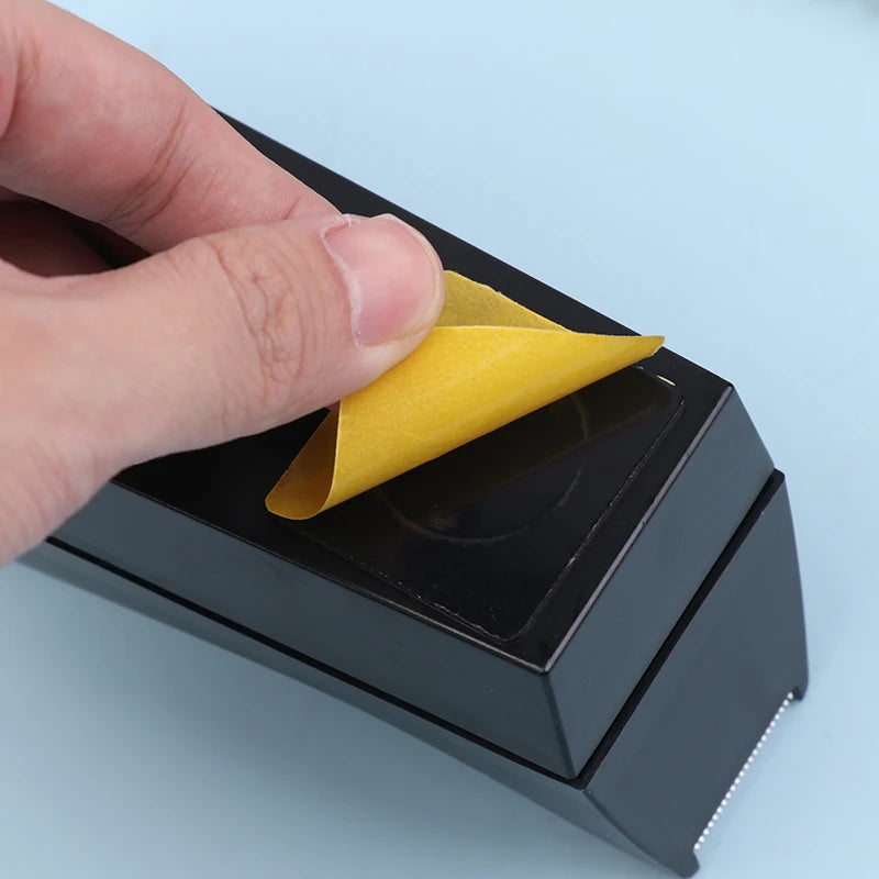 Black Nano-Coated Desktop Tape Dispenser – Compact Weighted Tape Holder for Small-Core Rolls