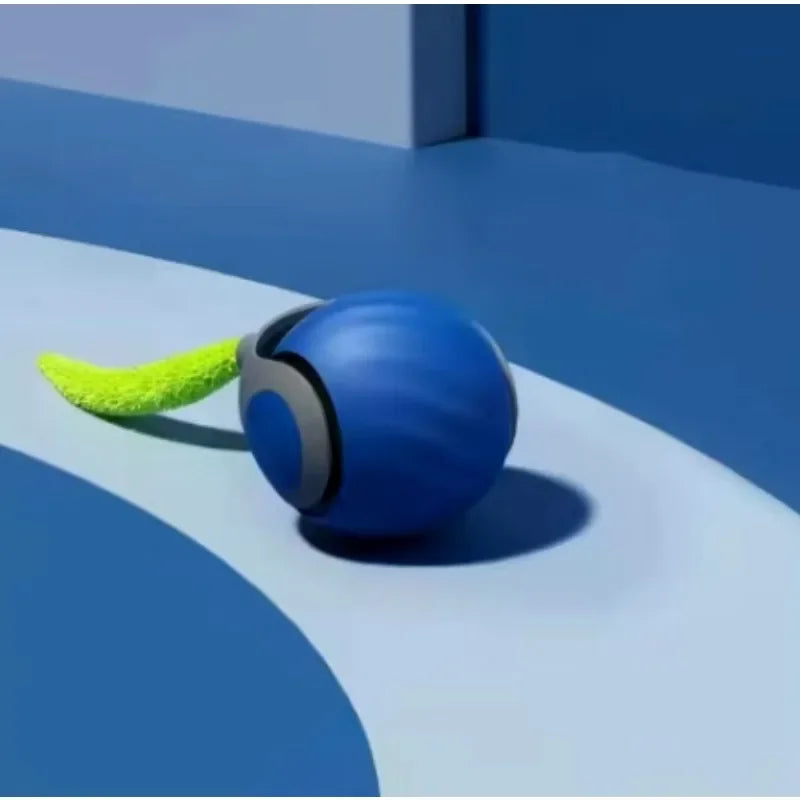 Interactive USB Rechargeable Rolling Cat Toy with Faux Tail — Automatic Teaser Ball for Cats & Small Dogs