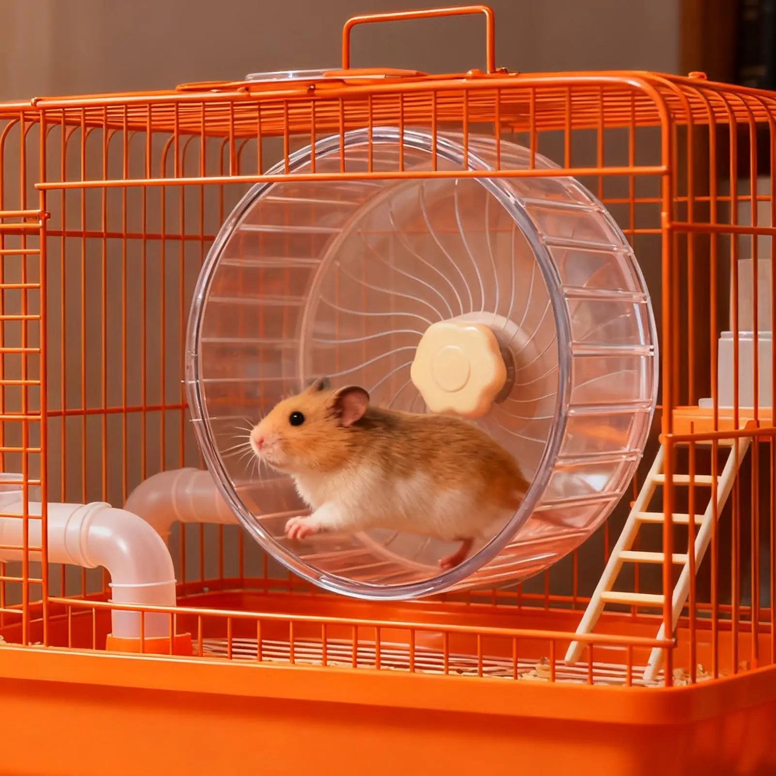 Silent Hamster Wheel 5.5in (14cm) Quiet Double-Bearing Exercise Wheel with Adjustable Stand for Hamsters Gerbils Mice