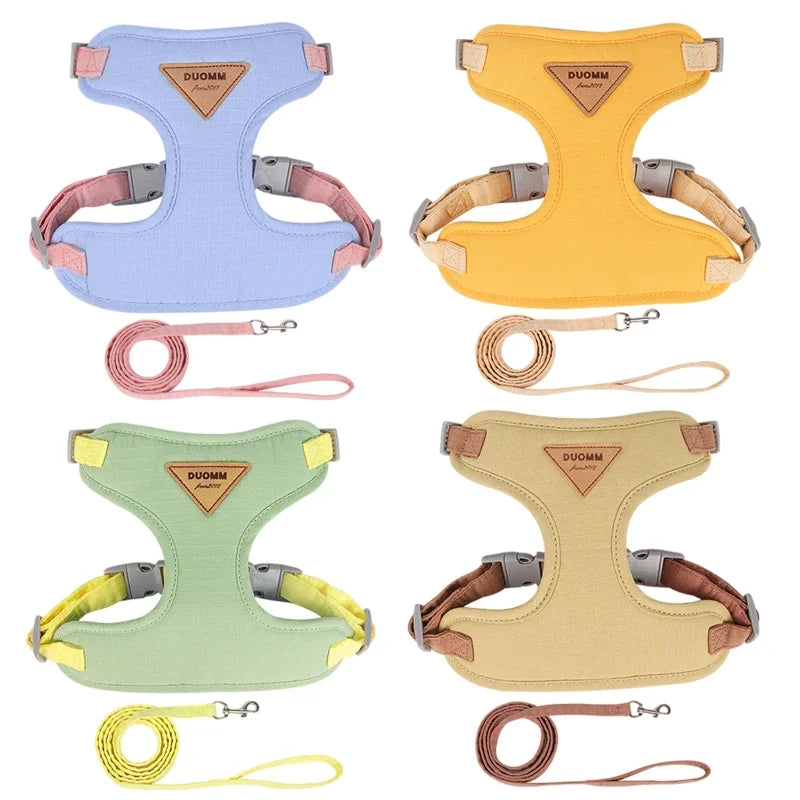 Breathable No-Pull Puppy Harness and Leash Set for Small & Medium Dogs and Cats, Ideal for French Bulldog Chihuahua Poodle