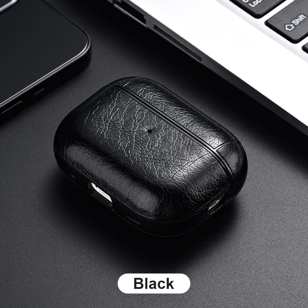 Leather AirPods Case Protective Cover Compatible with AirPods Pro, Pro 2, Pro 3, AirPods 3 & AirPods 4 (USB-C Compatible)