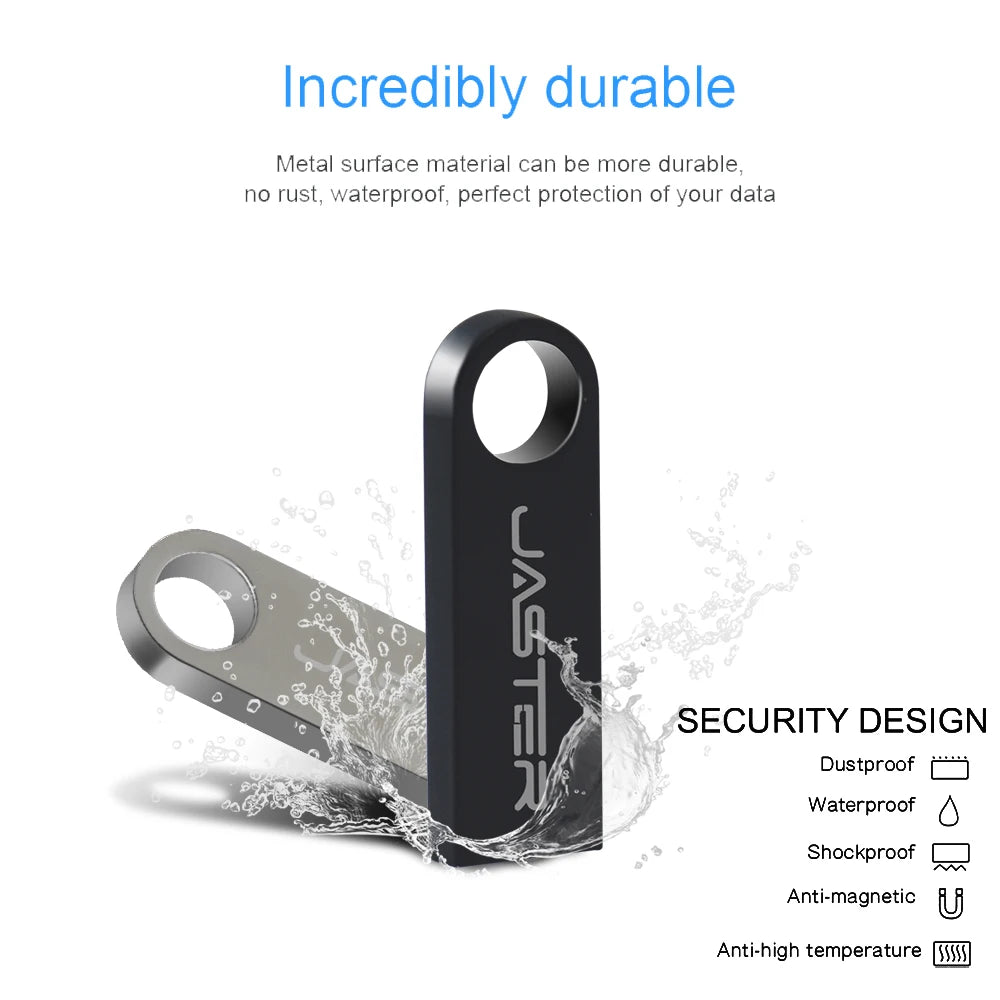 Metal USB 2.0 Flash Drive Pen Drive 4/8/16/32/64/128GB – Portable USB Stick, Waterproof & Antimagnetic