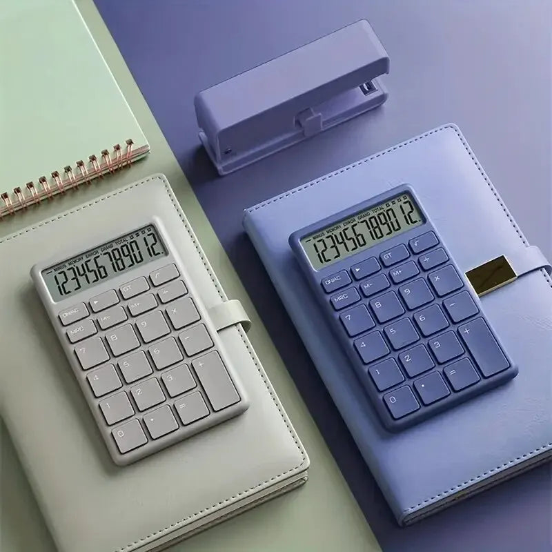 12-Digit Dual-Power Solar Calculator - Portable Electronic Calculator for Home, Office & School