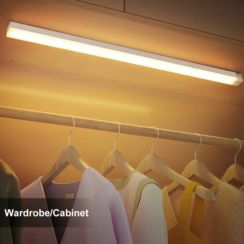 Motion Sensor Rechargeable LED Light for Closet Cabinet Wardrobe, Wireless Under-Cabinet Night Light, 4/8/12/20 in (10/20/30/50 cm)