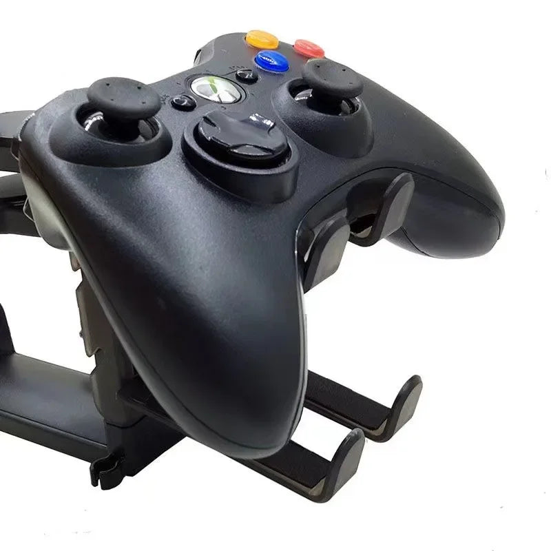 2-in-1 Gaming Headset & Controller Stand - Adjustable Desk Edge Hook Headphone Hanger with Rotating Support