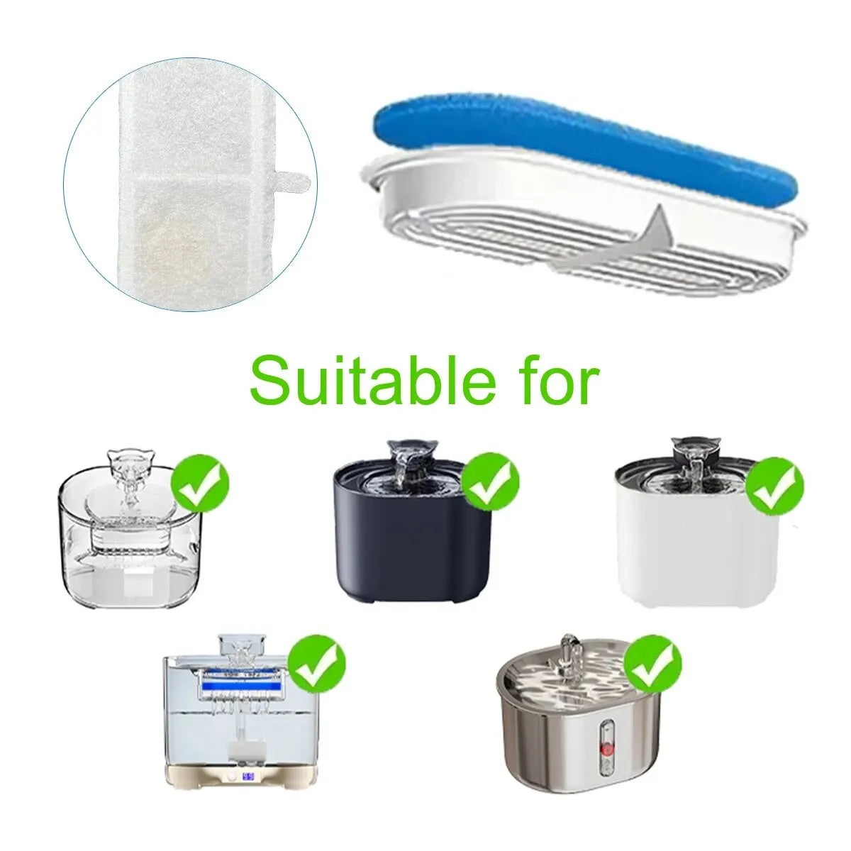 Activated Carbon Replacement Filters for Cat Water Fountain — Pet Water Dispenser Filter