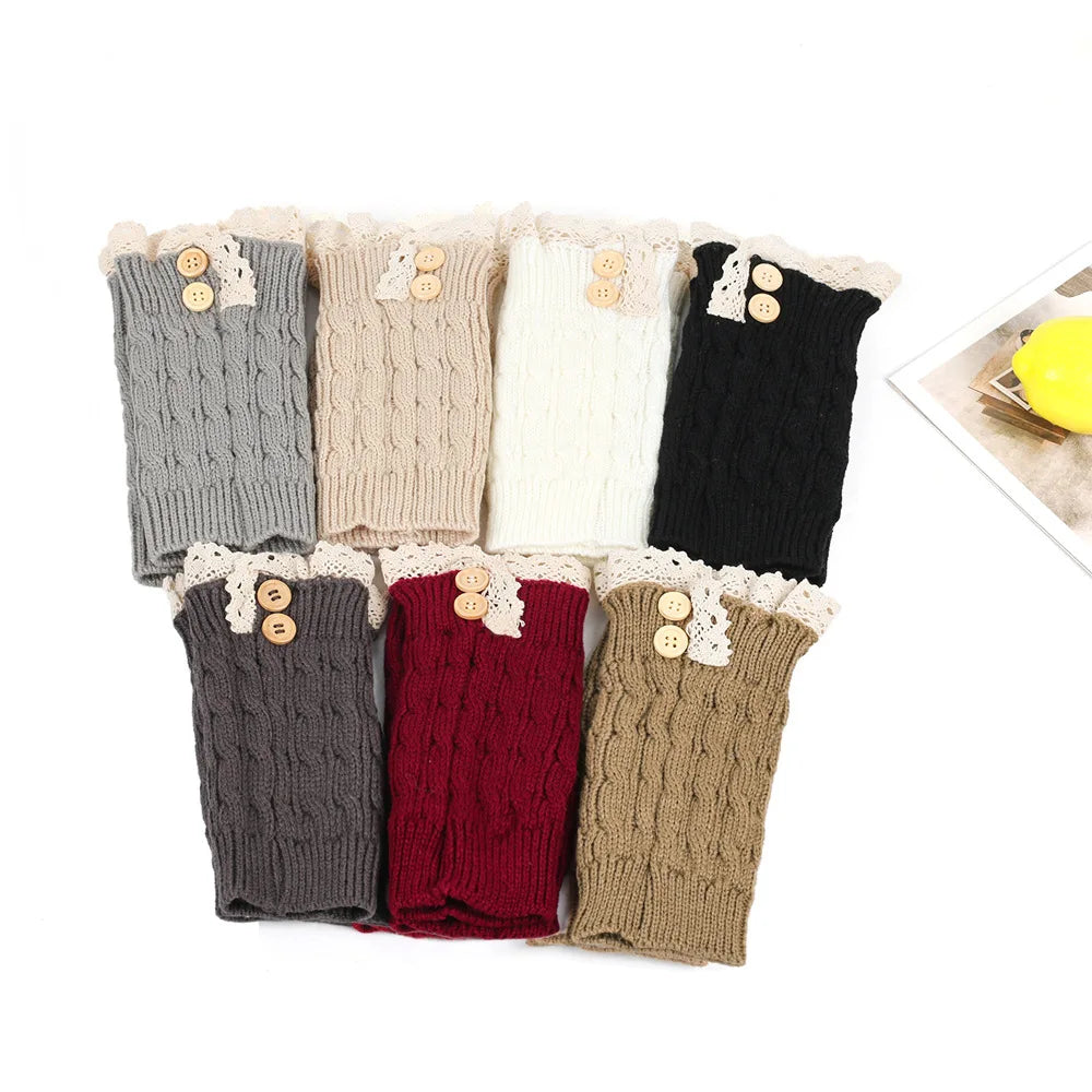 Lolita Harajuku Knit Leg Warmers – Thick Winter Ankle Boot Socks, 21 cm (8.3 in) – Women & Girls