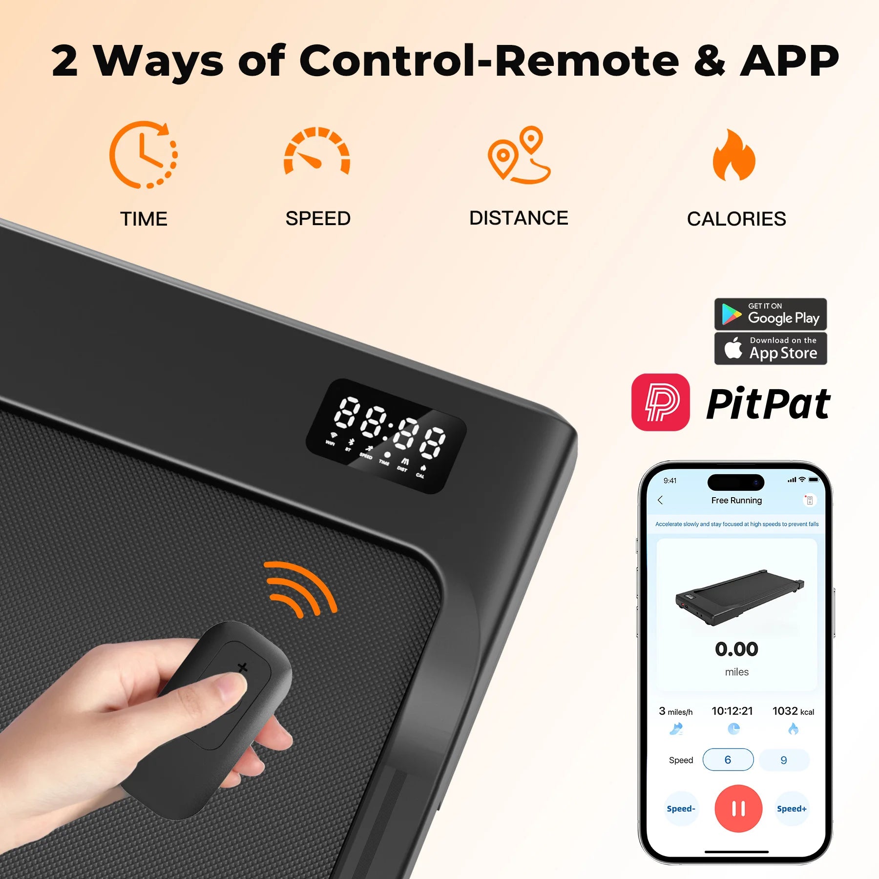 Under-Desk Walking Pad Treadmill 2-in-1 Portable Treadmill with Remote & LED Display 2.5HP for Home and Office