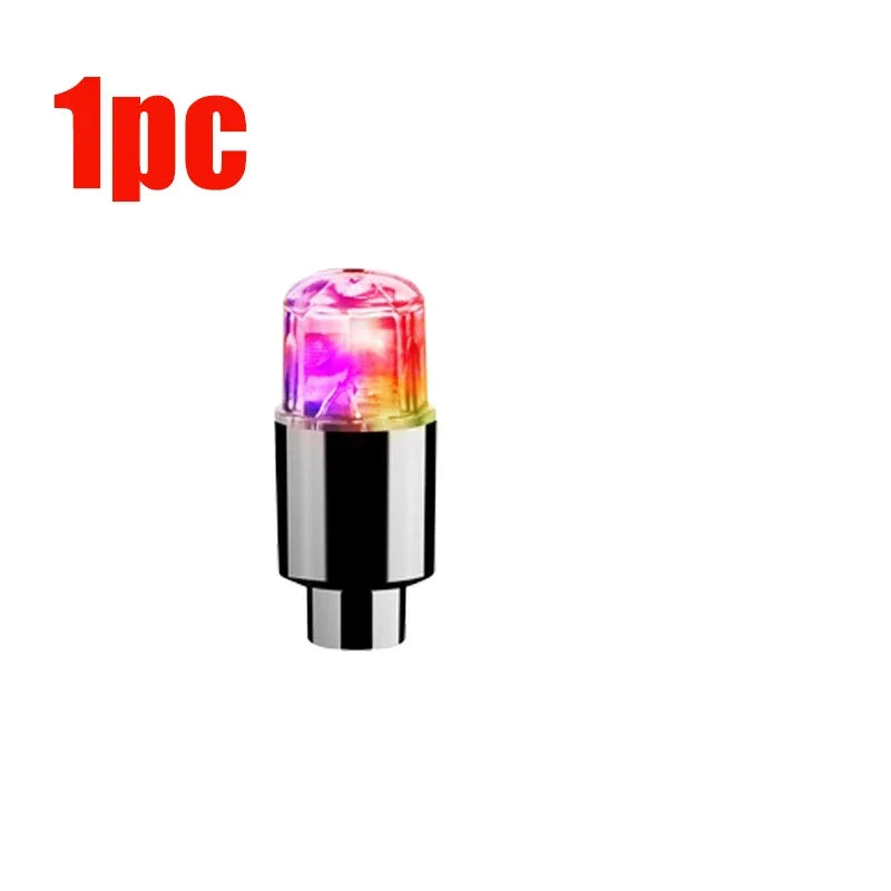 Universal LED Tire Valve Cap Lights - Colorful Flashing Wheel Hub Lamp for Car Motorcycle Bicycle (1.5 in / 3.8 cm)