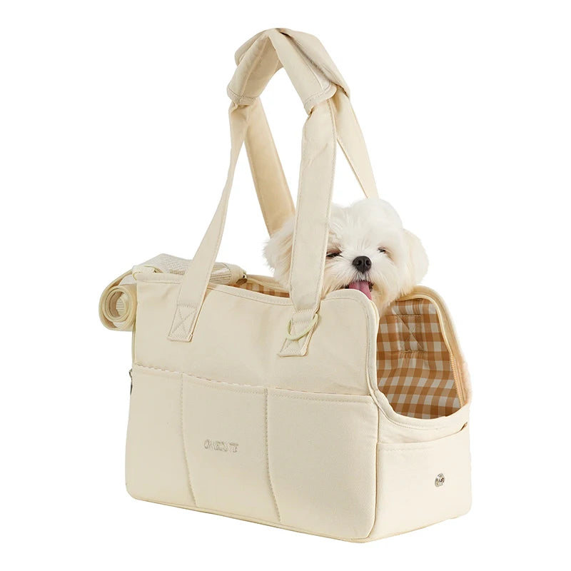 One-Shoulder Pet Sling Carrier Bag – Hands-Free Cotton Pet Carrier for Cats & Small to Medium Dogs