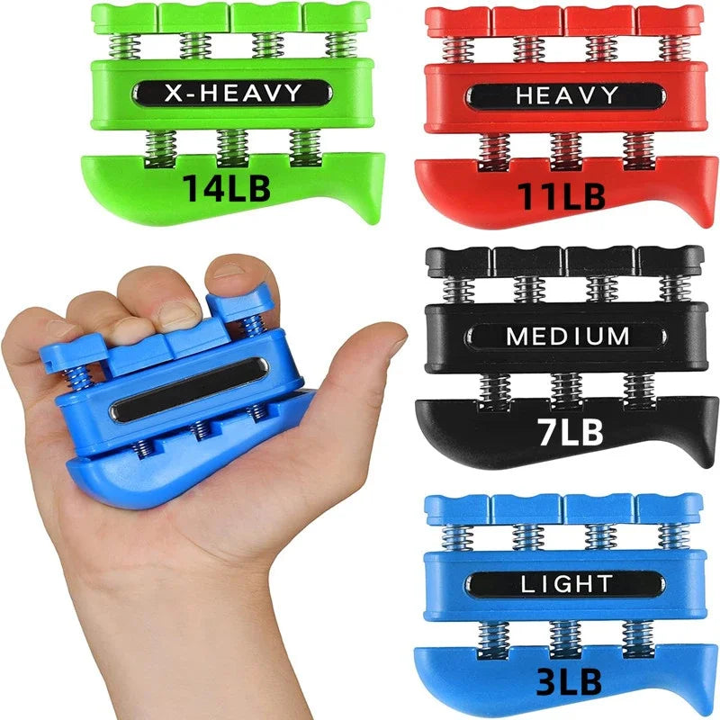 Finger Strengthener Hand Grip Trainer — 3 Resistance Levels (3/7/11 lb | 1.36/3.18/4.99 kg) for Finger, Wrist & Forearm Strength — Ideal for Musicians & Rock Climbers