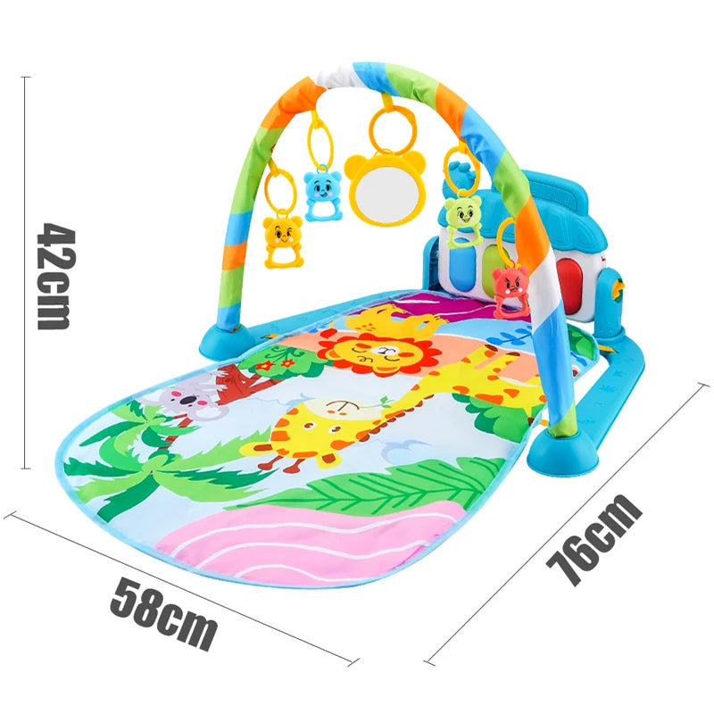 Baby Kick & Play Piano Gym Mat - Musical Tummy Time Activity Playmat for 0-36 Months (30 x 23 x 16.5 in / 76 x 58 x 42 cm)
