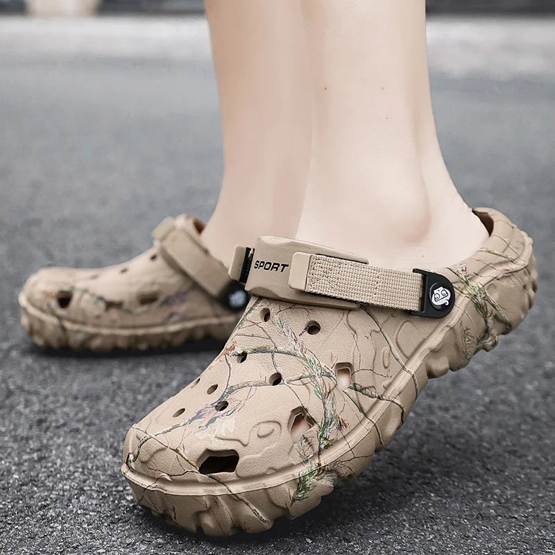 Men's Lightweight EVA Clog Sandals Non-Slip Slip-On Slides with Adjustable Buckle for Home & Garden