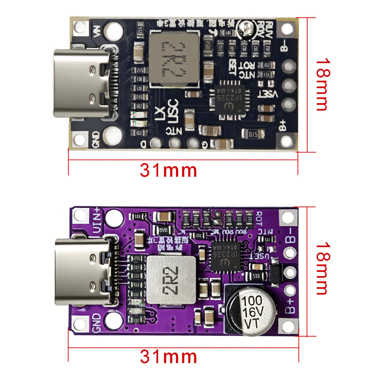 Type-C USB 2S/3S 15W Li-ion BMS Charging Module 8.4V/12.6V Balanced Fast Charge Boost Board for DIY Charger PCB