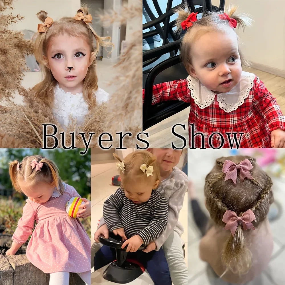 10-Pack Cute Solid Ribbon Bow Hair Clips for Baby Girls — Handmade Bowknot Barrettes & Kids Hair Accessories