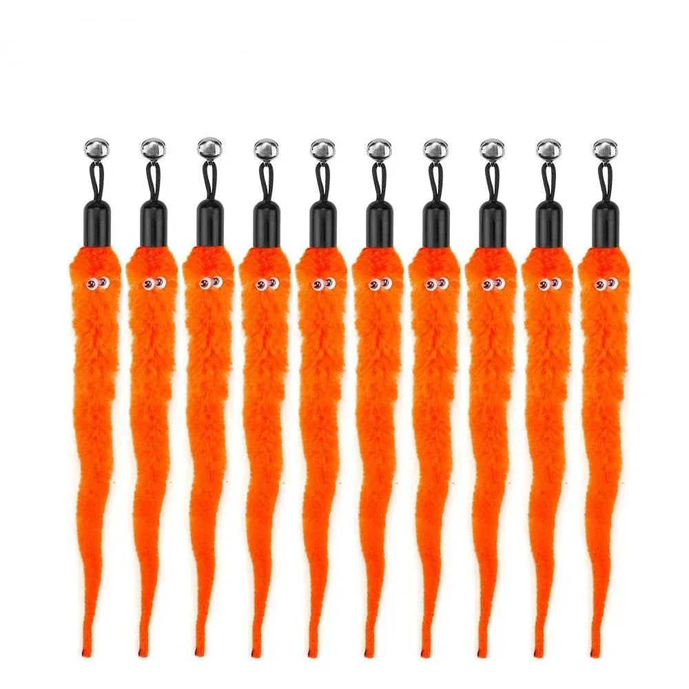 Interactive Cat Feather Toy Refill Kit – Feather Birds, Faux Worm & Foam Ball with Bell for Kittens