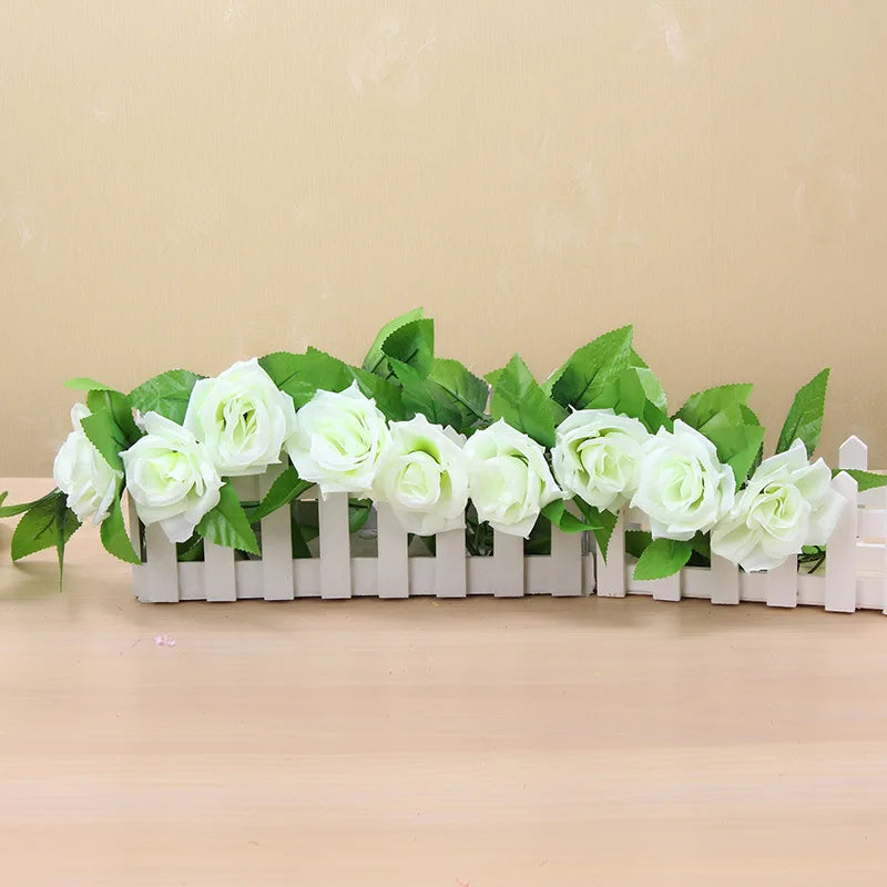 250 cm (98.4 in) Rose Artificial Flower Garland – Faux Rose Vine for Wedding, Christmas, Home & Garden Arch Decor