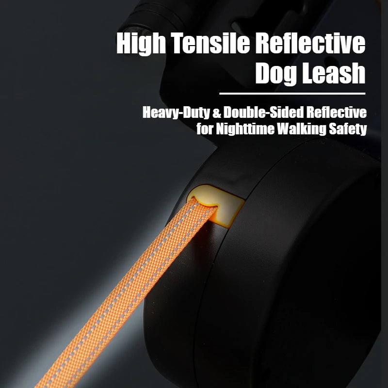 2-in-1 Retractable Dual-Lead Dog Leash & Harness Set for 2 Dogs — Anti-Tangle Reflective Leash with Built-In Light, 5–8 ft (1.5–2.5 m), for Small Dogs up to 22 lb (10 kg)