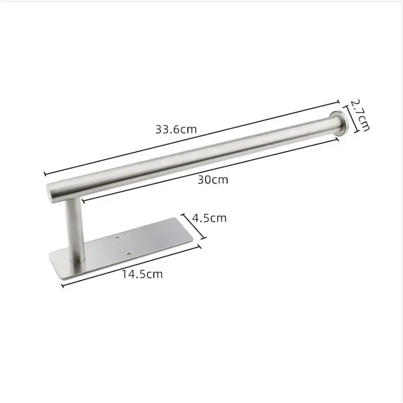 Self-Adhesive Stainless Steel Toilet Paper Holder Matte Black – No-Drill Wall Mount